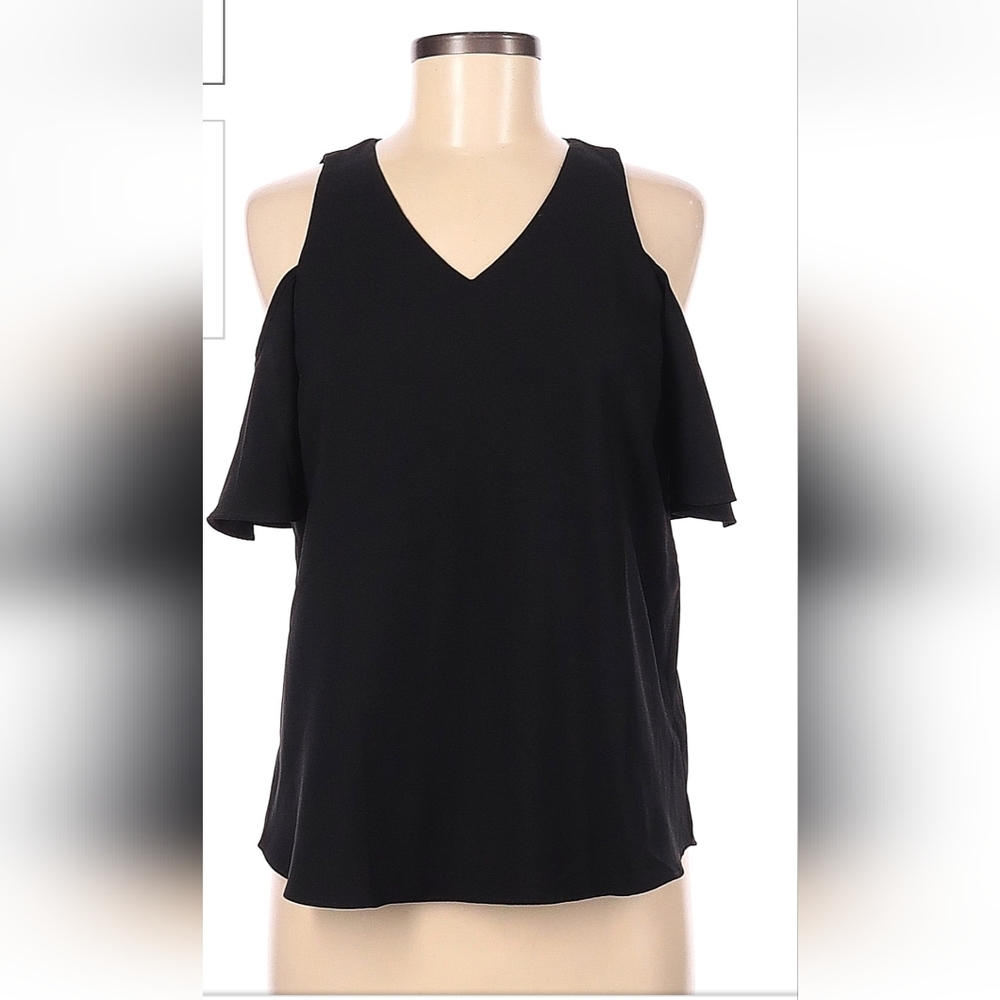 Ann Taylor Factory Black Cold Shoulder Top